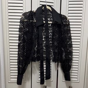 Zara Black Lace Blouse